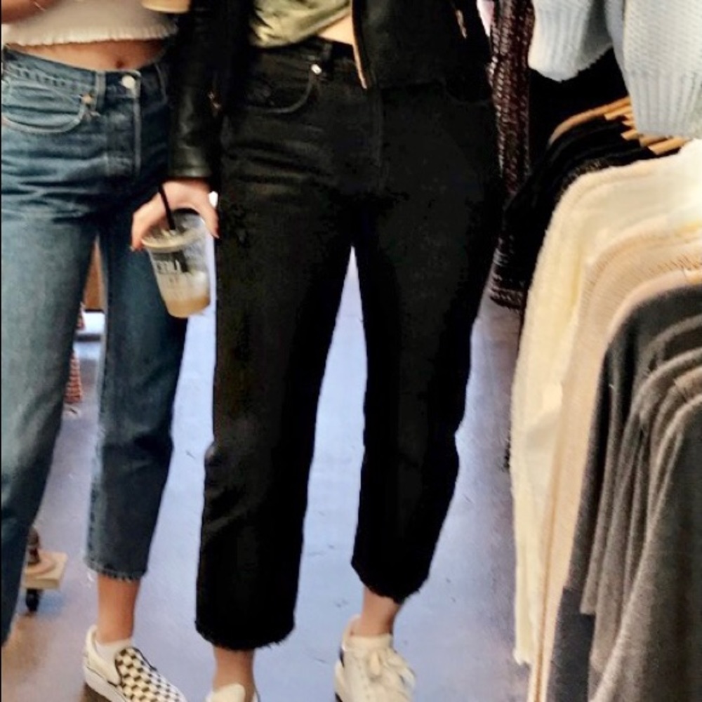 CARMAR Black Distressed Wide Leg Jeans